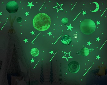 Glow in The Dark Stars,  Moon and Solar System Planets 